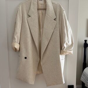 Hemi Blurr Neutral Cream oversized Women's Blazer Jacket